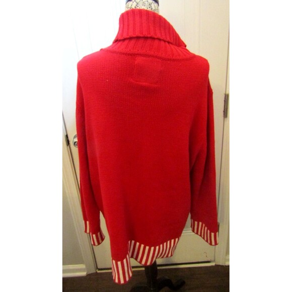 Vintage Gingerbread Sweater Dress Turtleneck Red Knit Textured Size 2XL - Picture 4 of 7